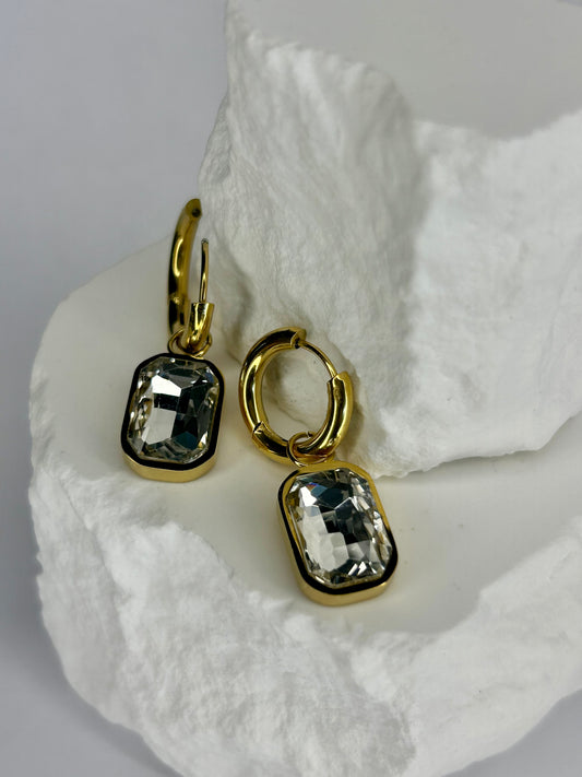 Clear Drop CZ Huggie