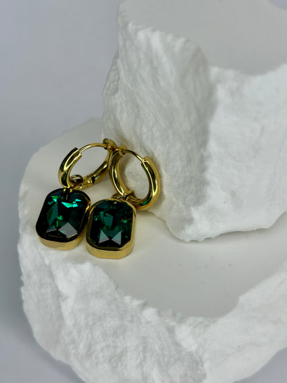 Green Drop CZ Huggie