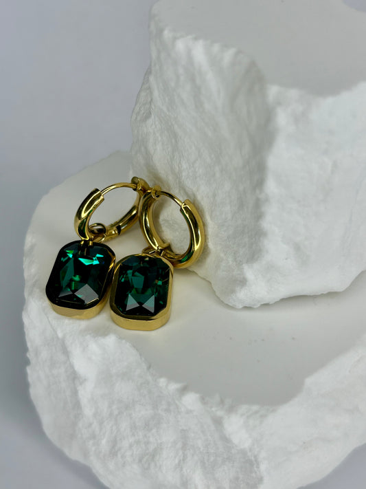 Green Drop CZ Huggie