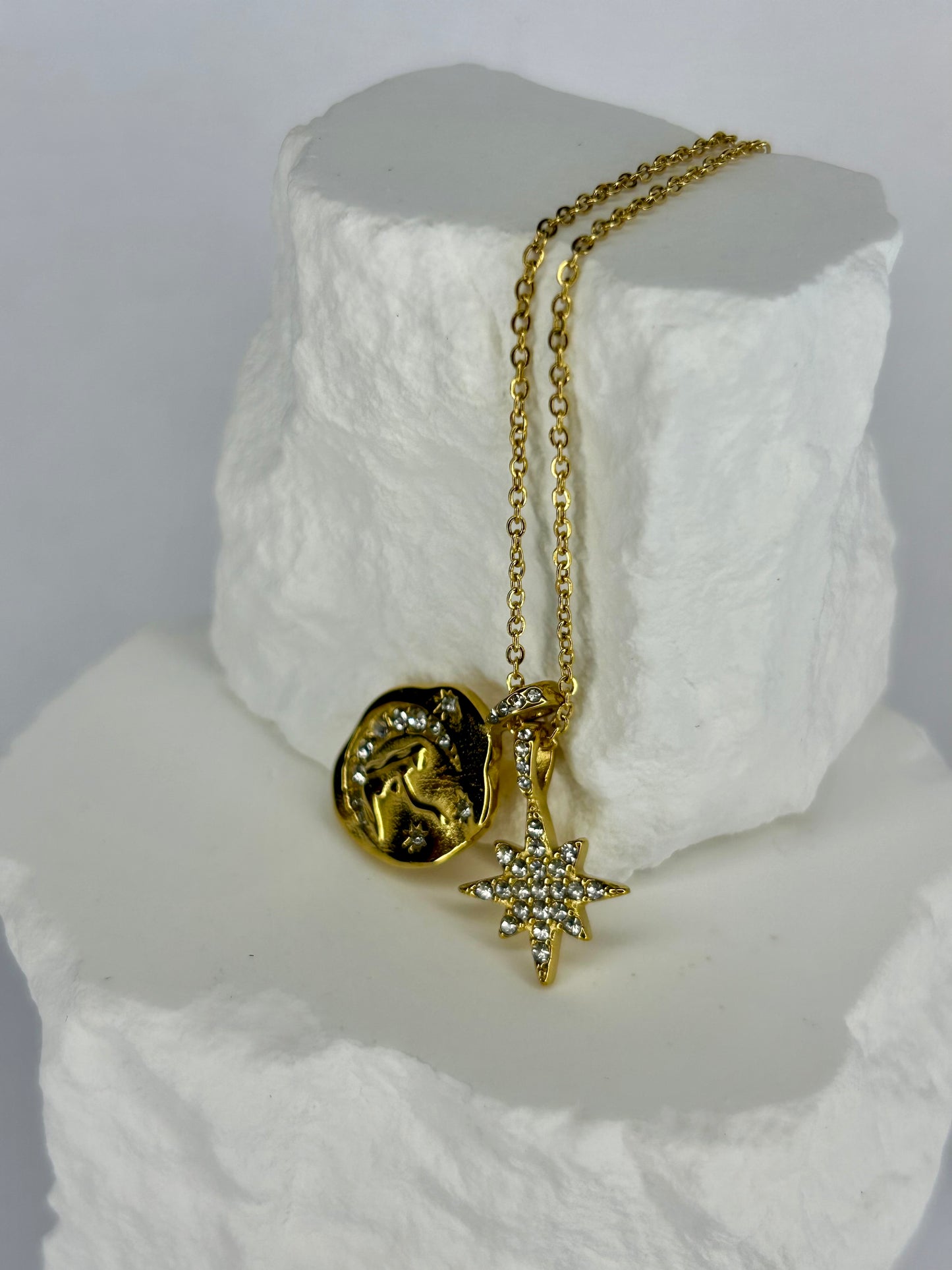 Moon & Stars CZ Necklace