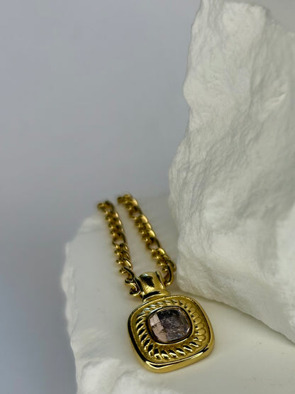 Pink CZ Necklace