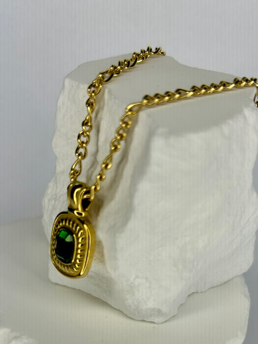 Green CZ Necklace