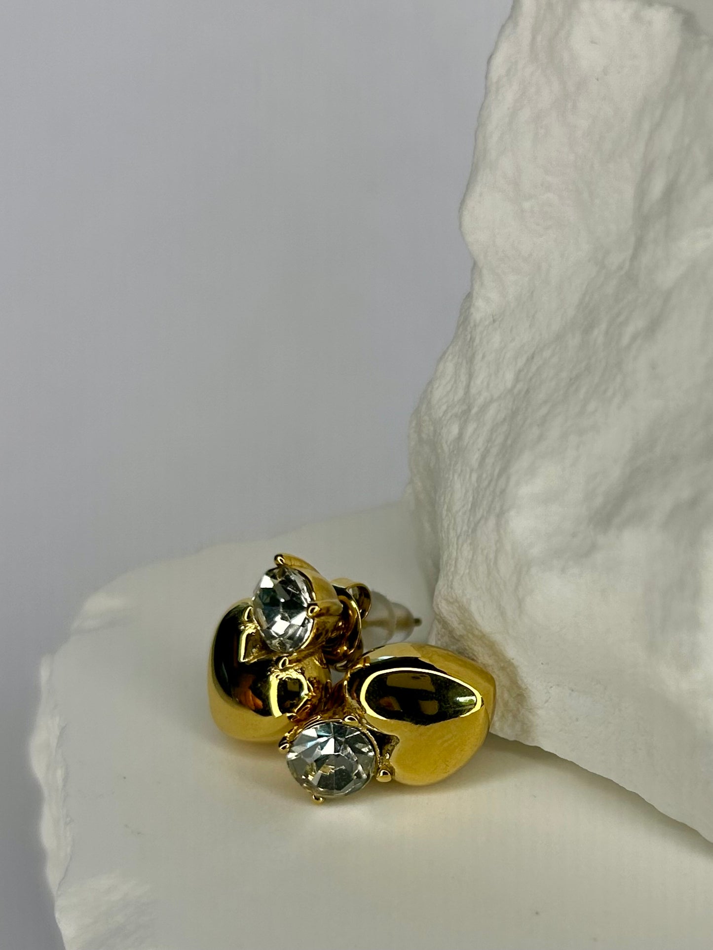 Heart CZ Crown Earring