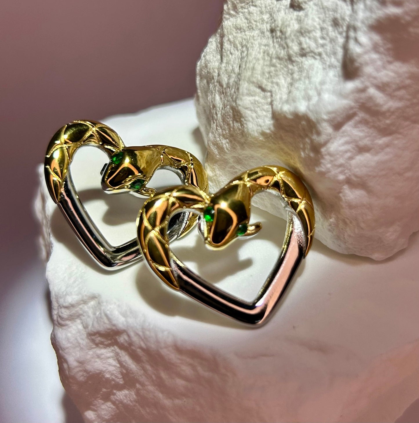 Snake Heart Earrings