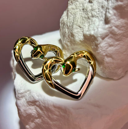 Snake Heart Earrings