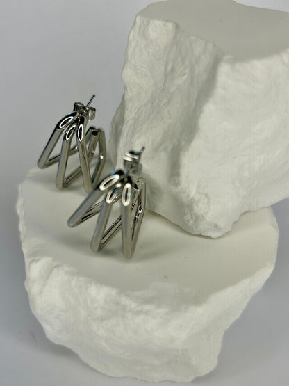 Geometric Silver Earring