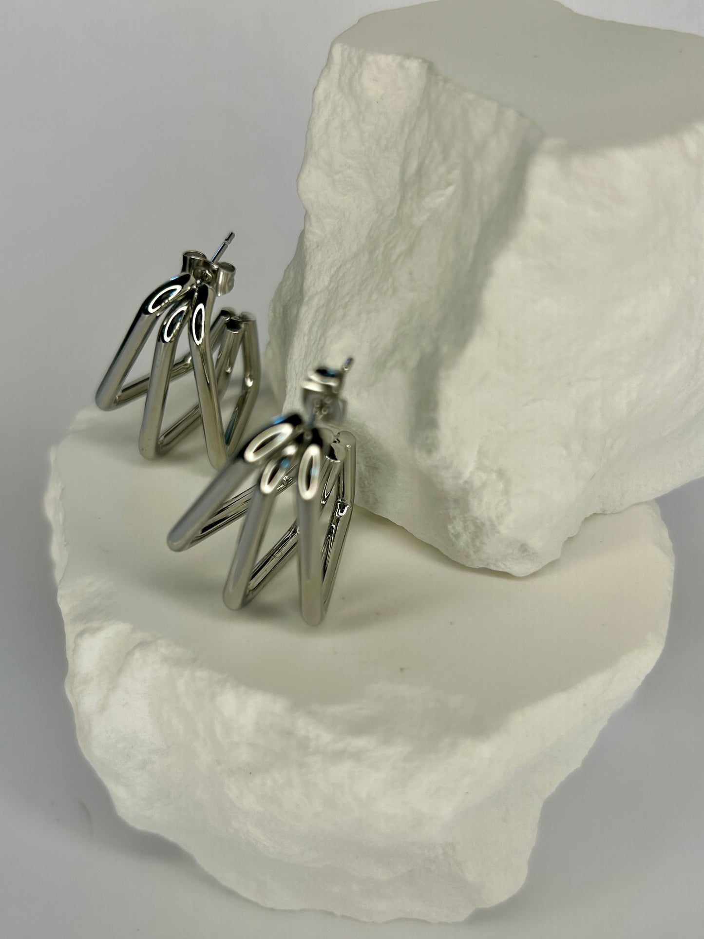 Geometric Silver Earring