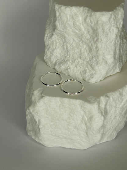Sterling Silver 15mm Thin Hoop