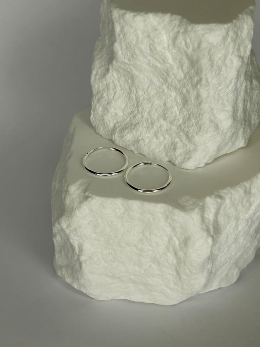 Sterling Silver 15mm Thin Hoop