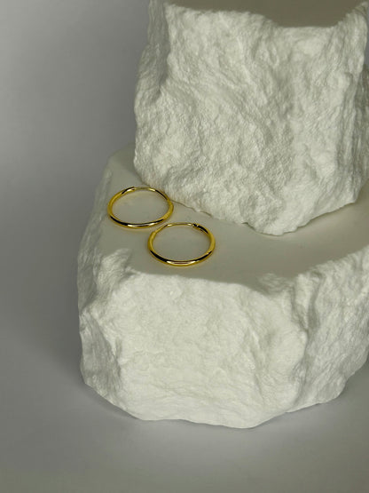 Gold Plated Vermeil 15mm Thin Hoop
