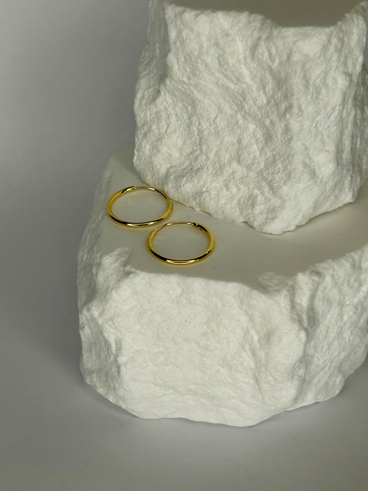 Gold Plated Vermeil 15mm Thin Hoop