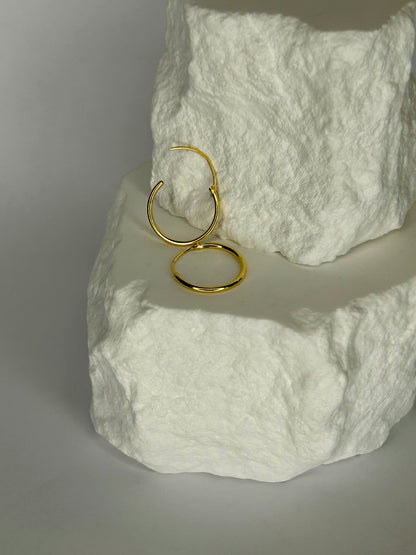 Gold Plated Vermeil 15mm Thin Hoop