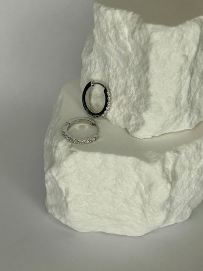 Endura Silver CZ Huggie Hoop 15mm