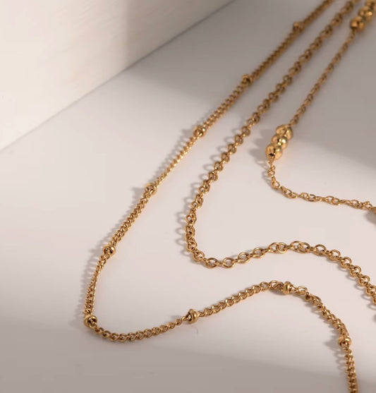 Essential Thin Triple Layer Bead Necklace